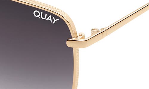 Quay Hot Take 59mm Navigator Sunglasses In Gold/smoke