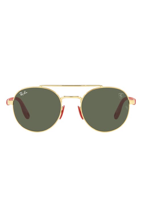Ray-Ban Phantos 51mm Round Sunglasses in Gold Flash