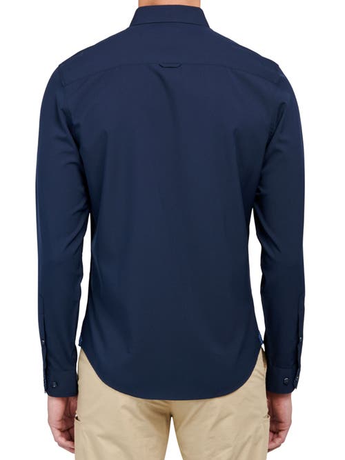 Brooklyn Brigade Men's Dante Non-iron Performance Stretch Moisture-wicking Solid Button-down Shirt In Navy