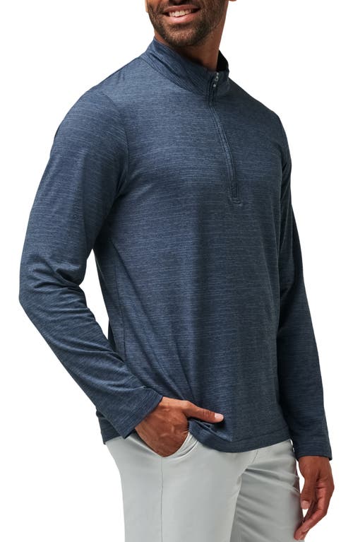 Shop Travismathew The Heater Quarter Zip Pullover In Vintage Indigo/black