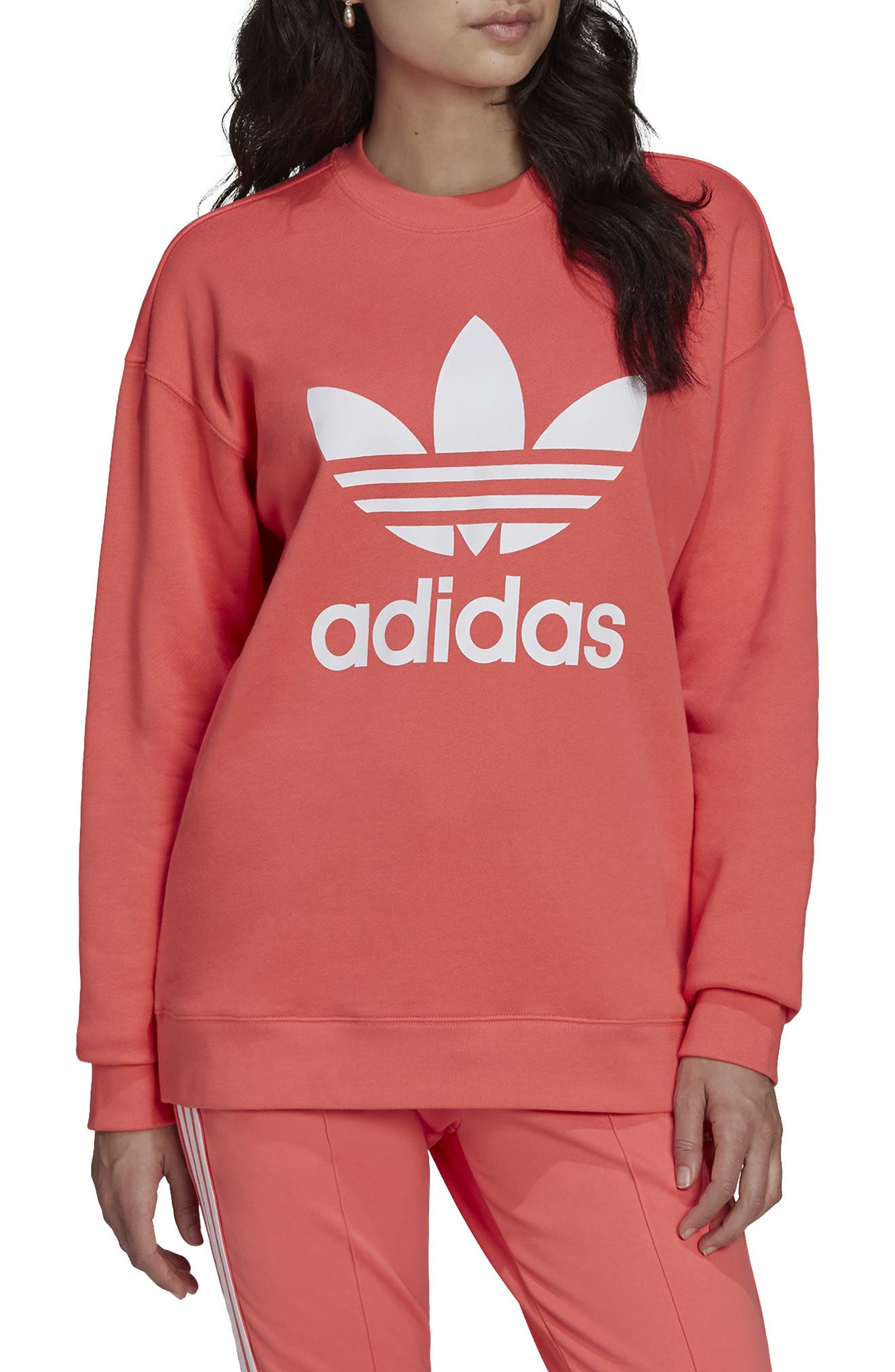 adidas red sweatshirt womens