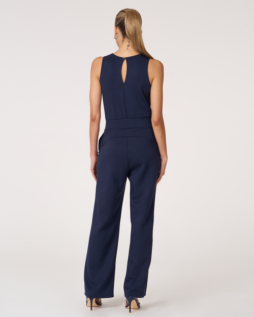 Rebody Active That's A Wrap Scuba Jumpsuit In Cool Navy