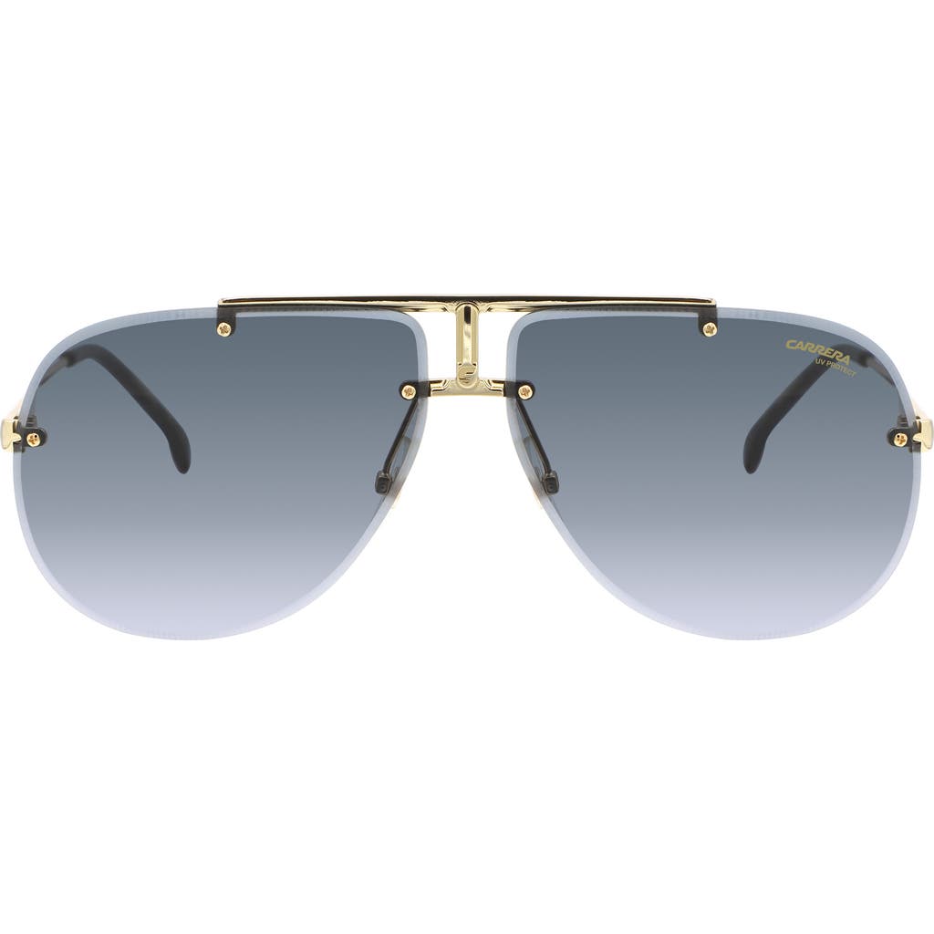 Carrera Eyewear 65mm Gradient Oversize Aviator Sunglasses in Black Gold/Dark Grey Sf