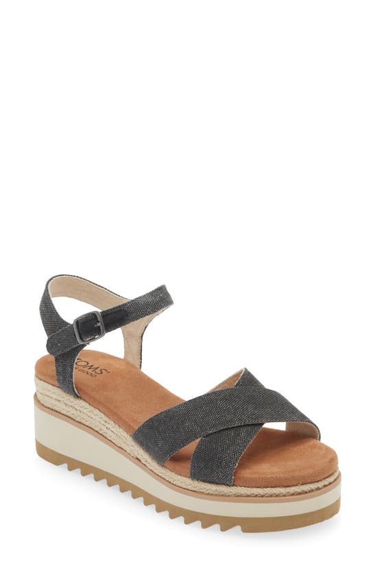 Shop Toms Gia Platform Wedge Sandal In Black