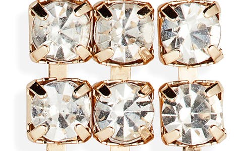 Shop Nordstrom Rack Baguette Crystal Drop Earrings In Clear- Gold