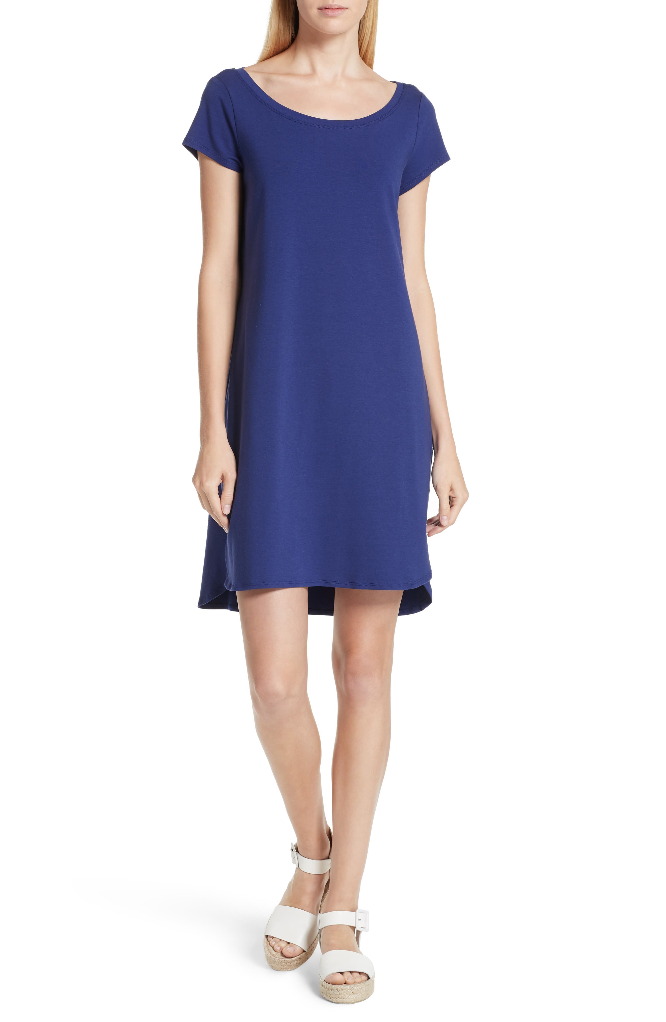 Eileen Fisher Stretch Cotton Shift Dress (Regular & Petite) Nordstrom