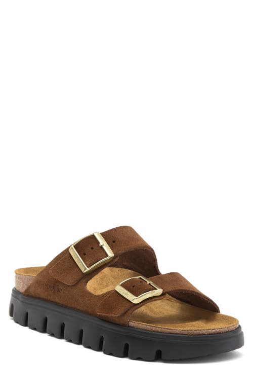 Papillio by Birkenstock Arizona Exquisite Chunky Slide Sandal in Dark Tea 