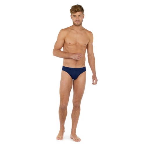 Hom Plain Lyocell Briefs In Navy