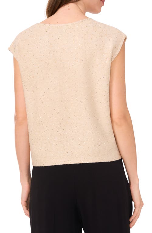 Halogenr Halogen(r) Sequin V-neck Sleeveless Sweater In Light Sand Brown