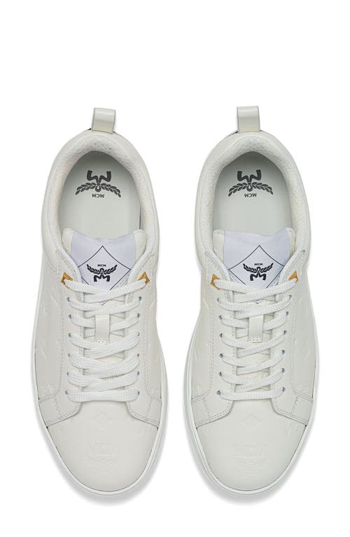 Shop Mcm Neo Embossed Monogram Platform Sneaker In Egret