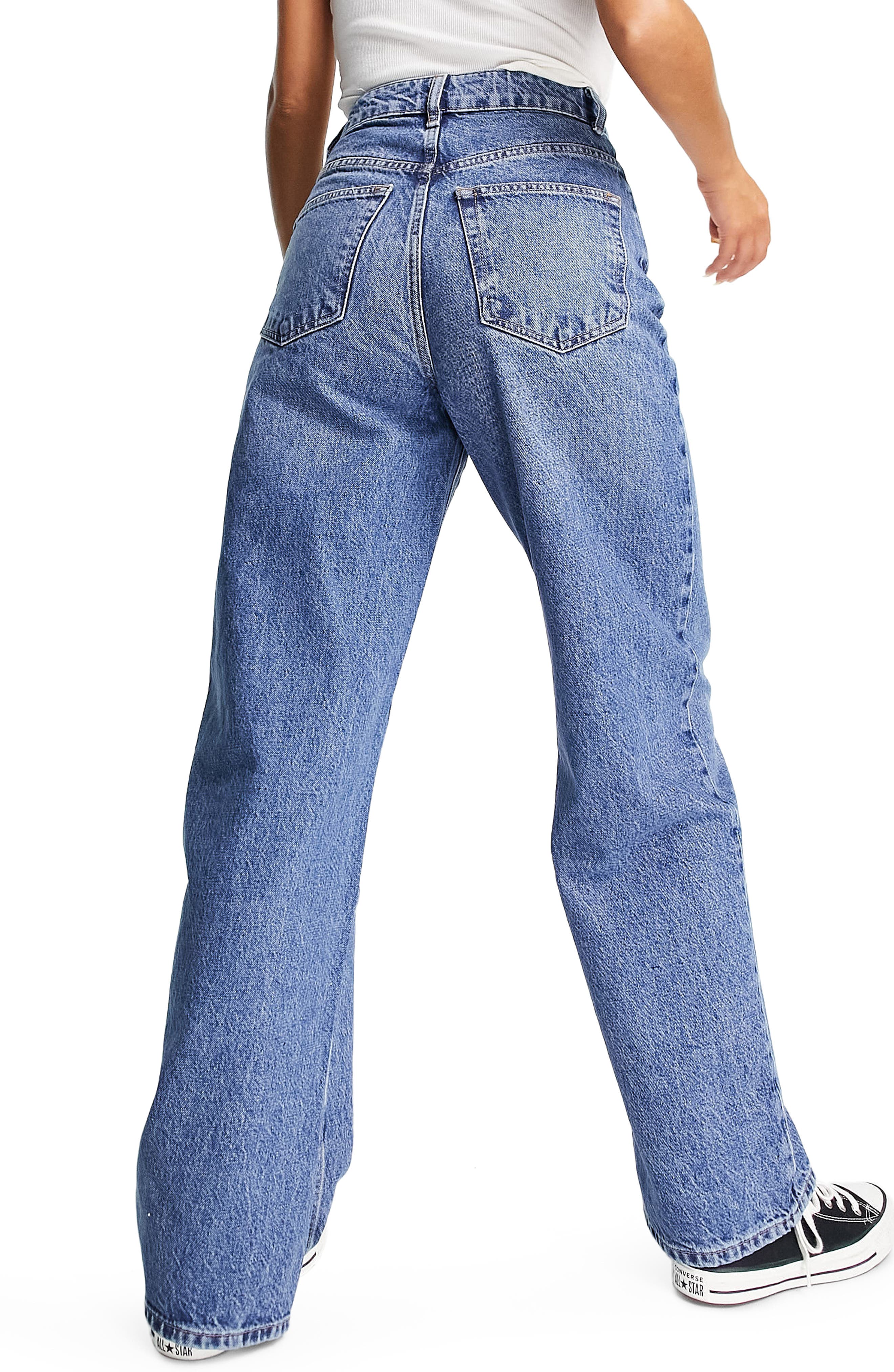 High Waist Slit Hem Mom Jeans | Nordstrom