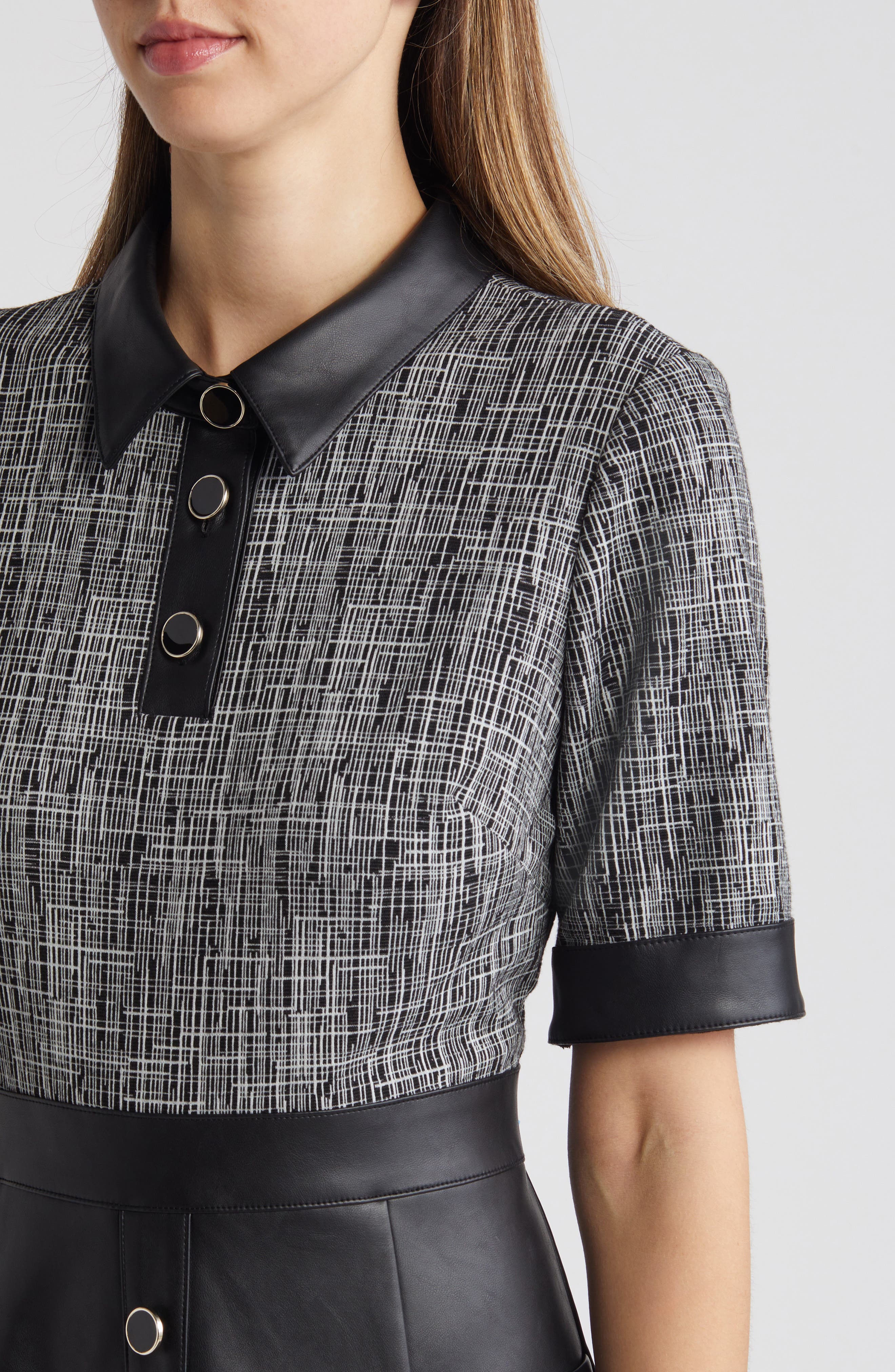 Eliza J Mixed Media ALine Dress Nordstrom