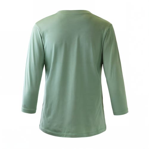 Uv Skinz 3/4 Sleeve V-neck R&r Tee In Sage