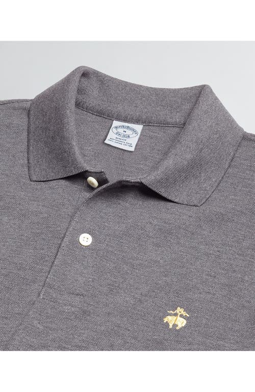 Shop Brooks Brothers Slim Fit Stretch Cotton Piqué Polo In Charcoal Heather