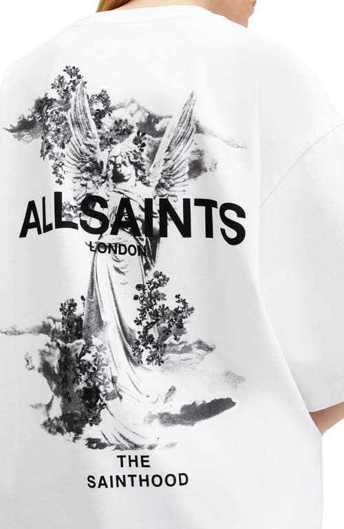 Shop Allsaints Guardian Amelie Oversize Cotton Graphic T-shirt In White