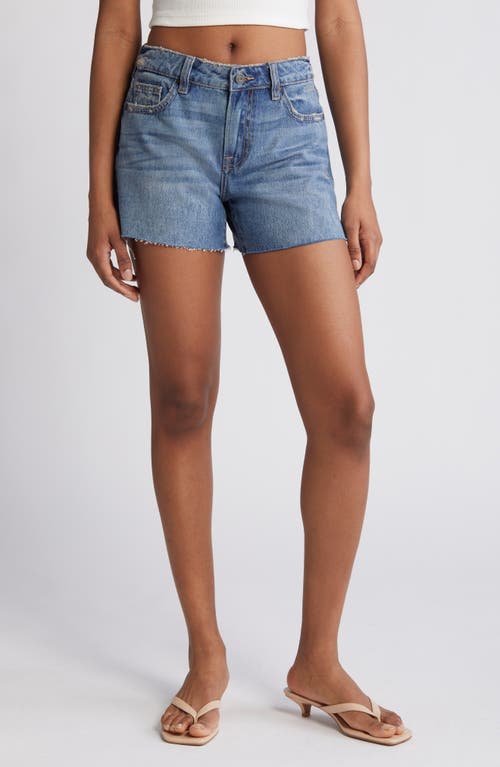 Mid Rise Denim Cutoff Shorts in Medium Wash