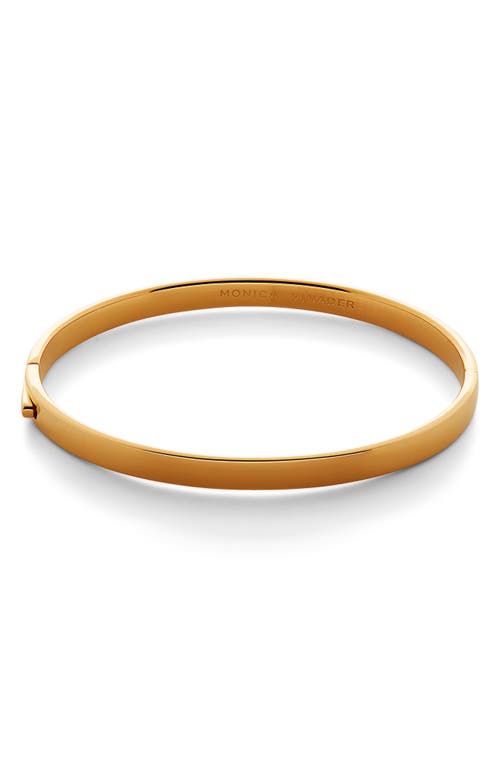 Monica Vinader Essential Hinged Bangle Bracelet in 18Ct Gold Vermeil On Silver at Nordstrom, Size Medium