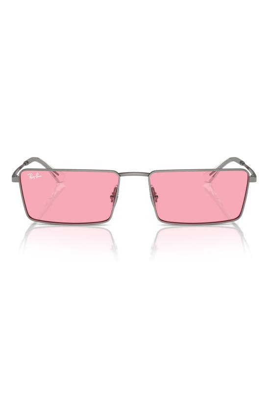 Shop Ray Ban Emy 56mm Rectangular Sunglasses In Pink