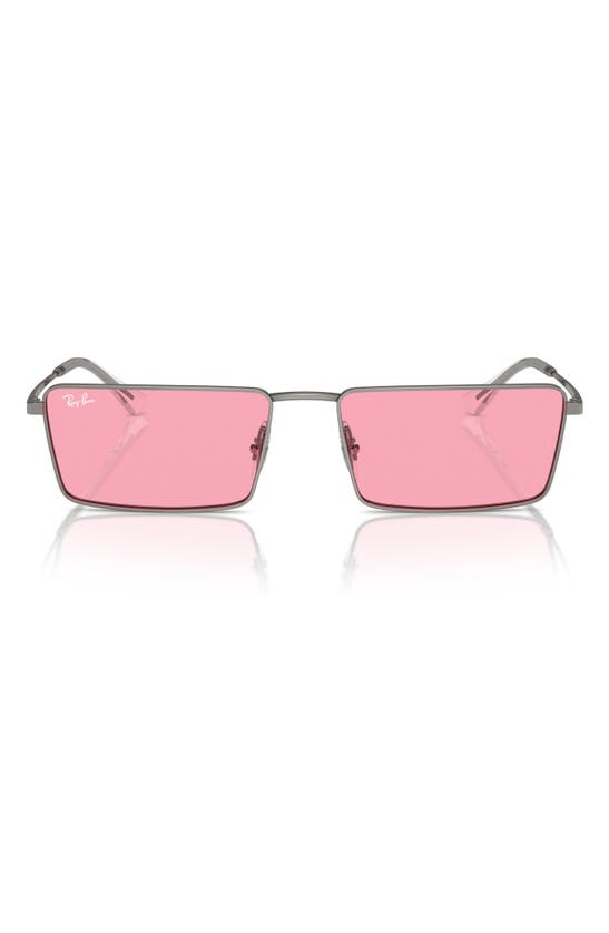 Shop Ray Ban Ray-ban Emy 56mm Rectangular Sunglasses In Pink