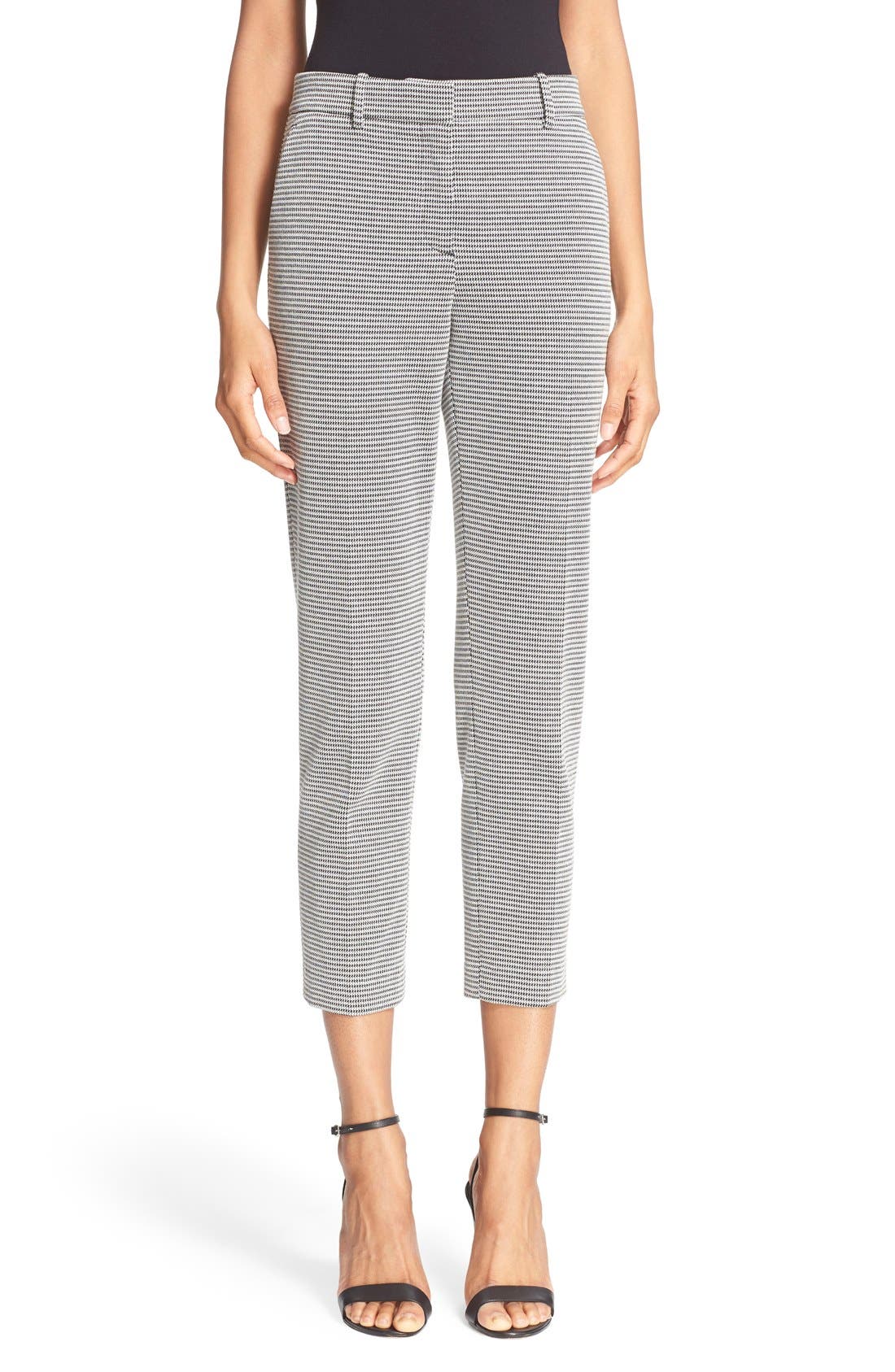 Theory 'Treeca K' Micro Houndstooth Slim Crop Knit Pants Nordstrom