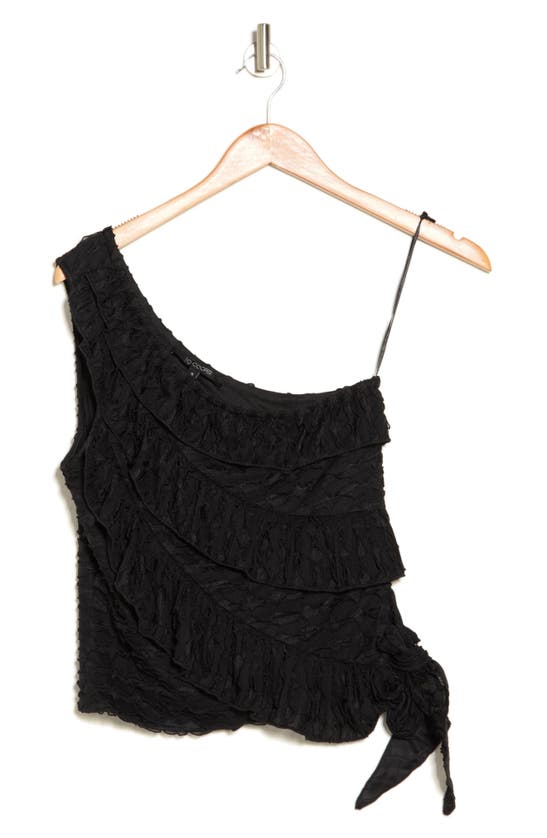 Shop 19 Cooper One-shoulder Knit Top In Black