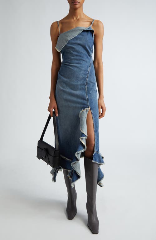 Acne Studios Delouise Detroit Denim Midi Dress in Mid Blue at Nordstrom, Size 2 Us