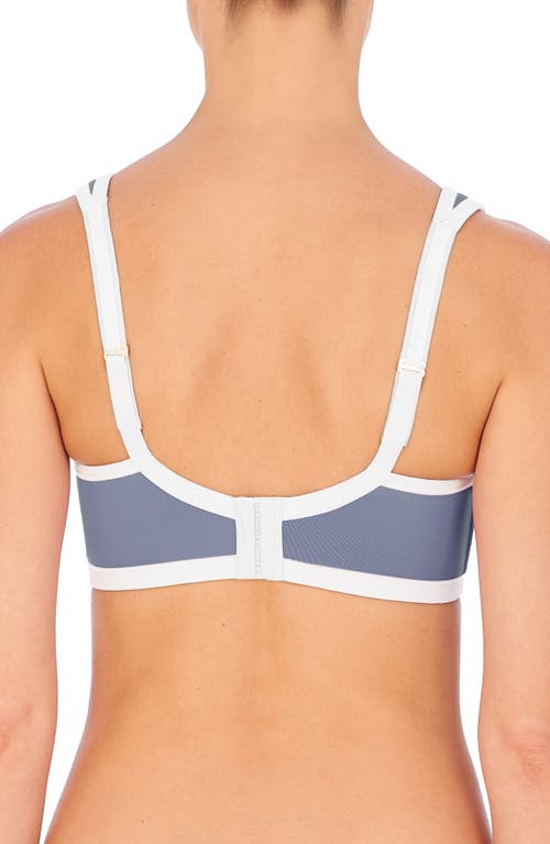 Shop Natori Yogi Convertible Sports Bra In Ocean Storm/white