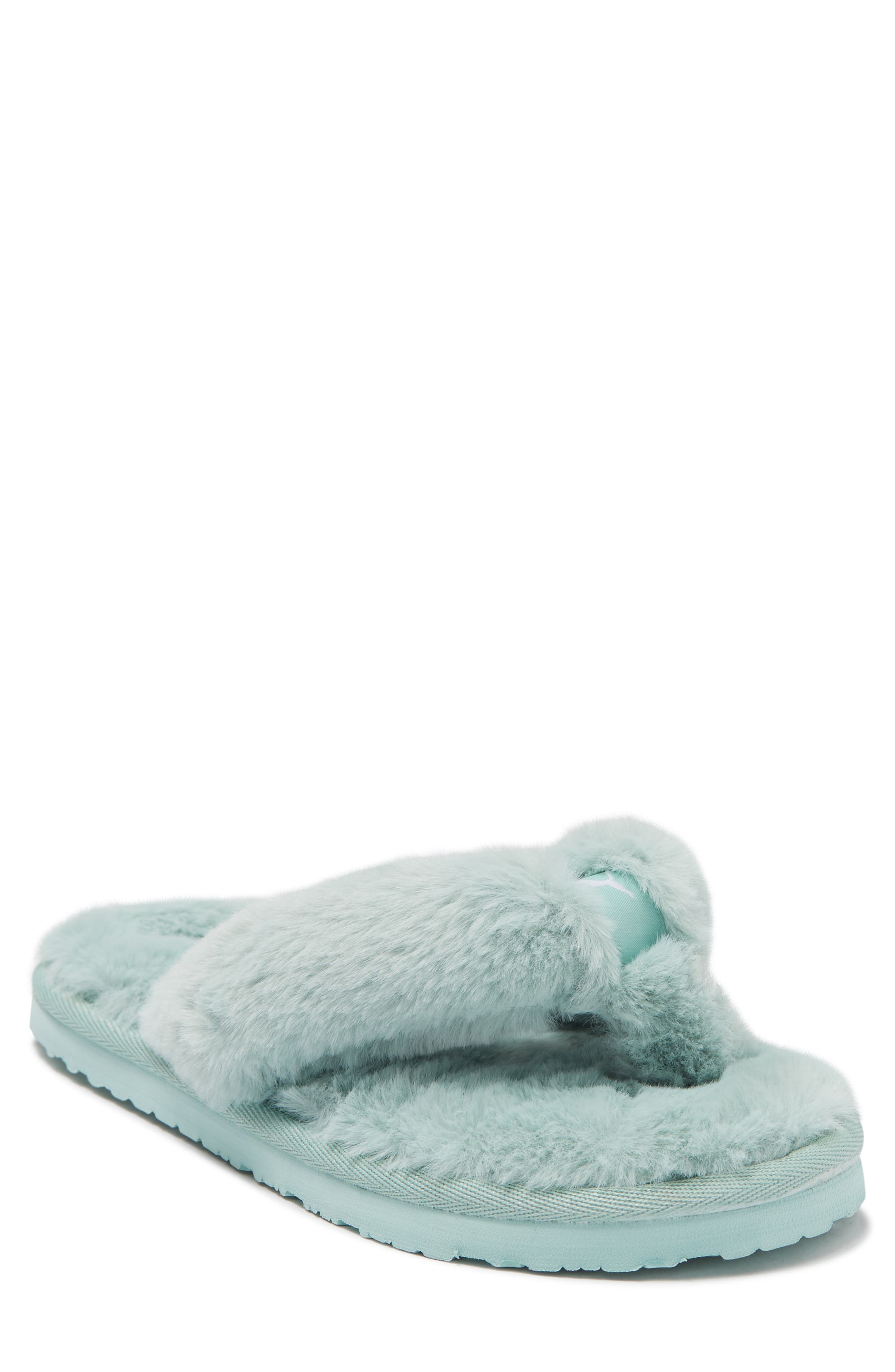 faux fur flip flops