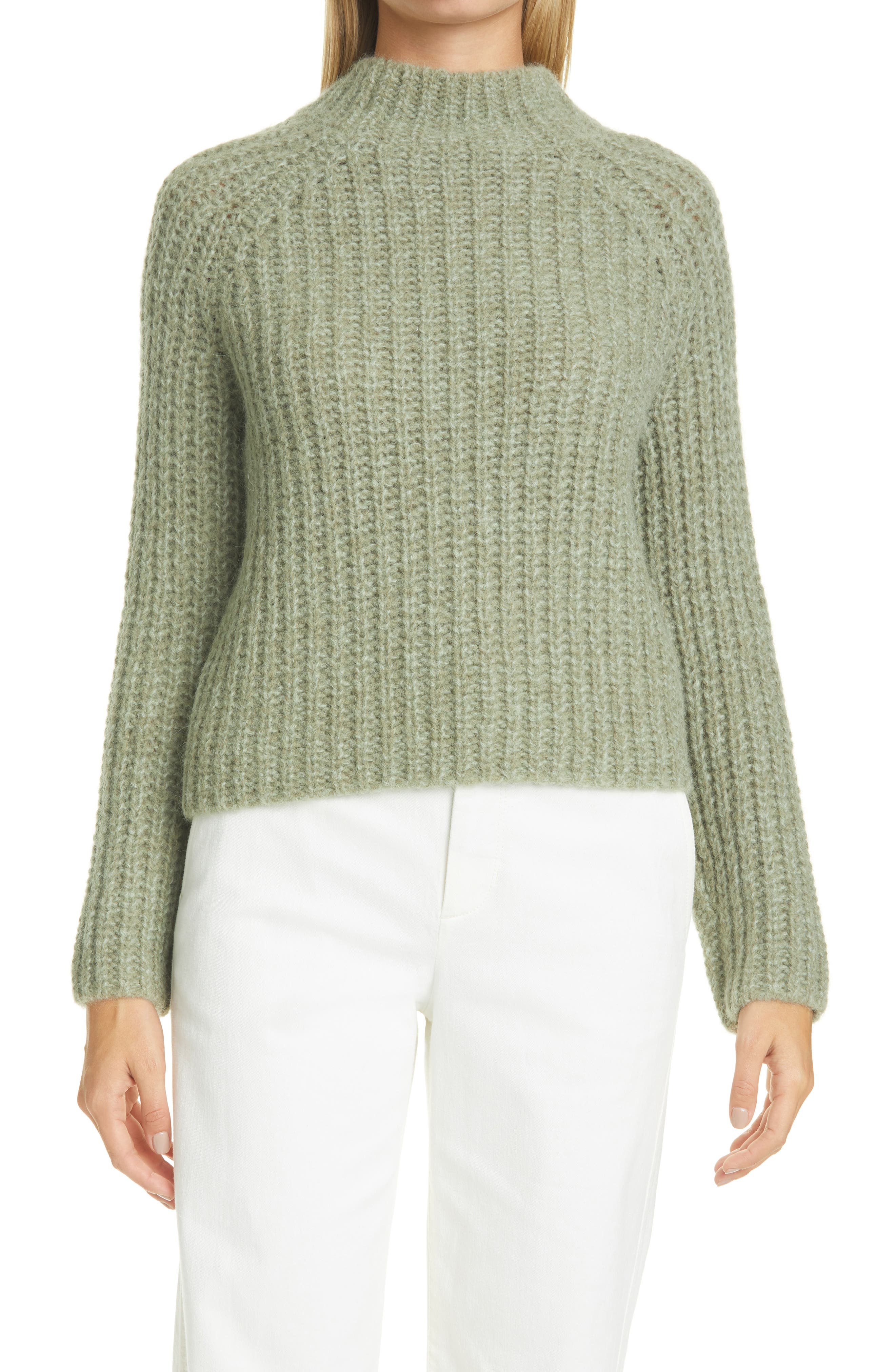 Vince Marled Shaker Stitch Raglan 
