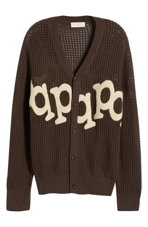 Shop Museum Of Peace And Quiet Museum Of Peace & Quiet Etched Texture Appliqué Cardigan In Brown