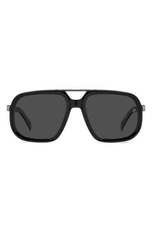 57mm Polarized Square Sunglasses in Black Dark Ruth/Gray Polar