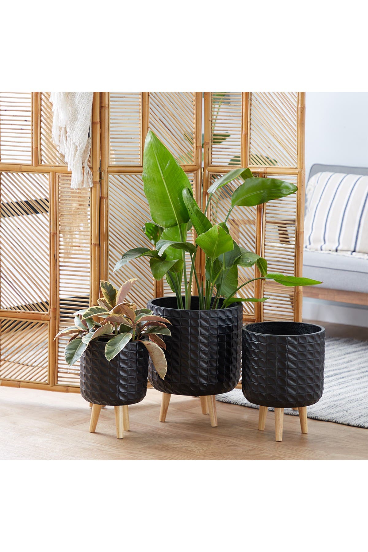 COSMO BY COSMOPOLITAN Black Magnesium Oxide Contemporary Planter with