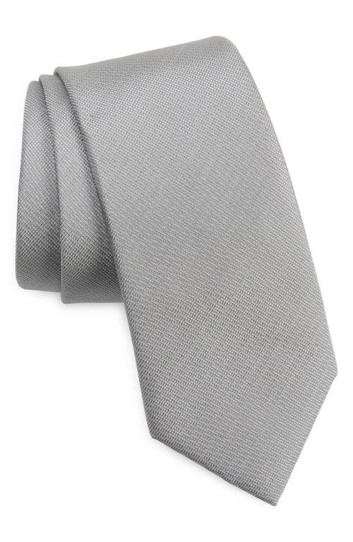 Shop Hugo Boss Boss Geometric Jacquard Silk Tie In Silver