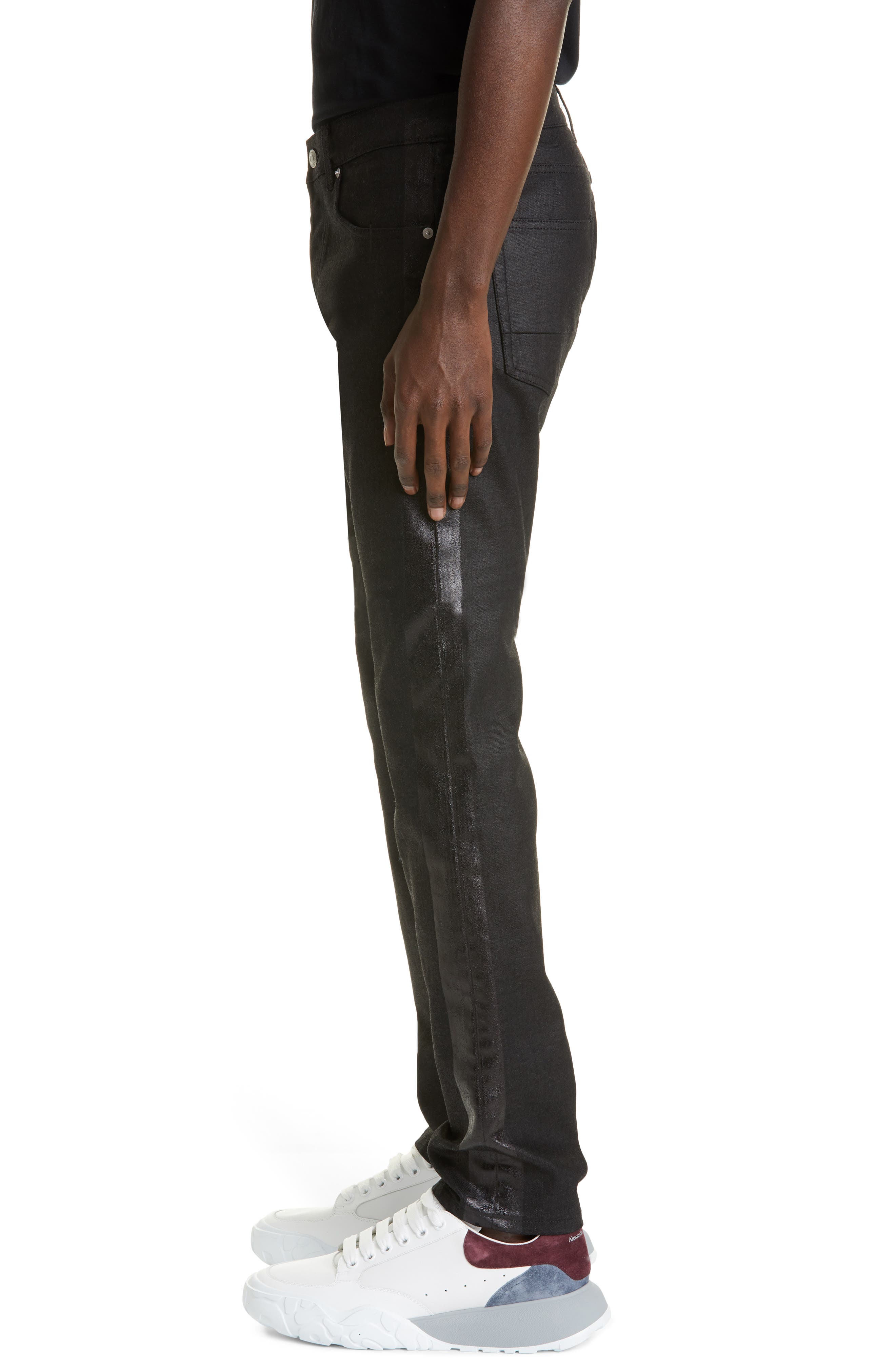 coated slim fit jeans