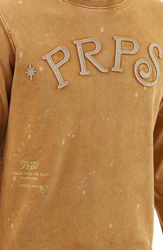 Shop Prps Bourn Appliqué Cotton Graphic Cargo Sweatshirt In Bison