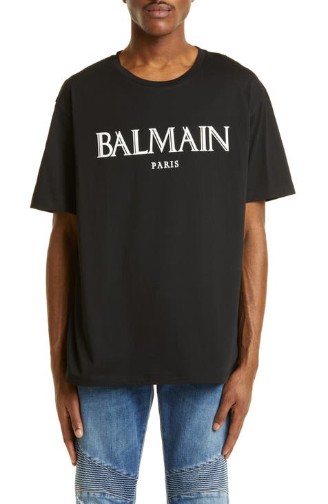 Balmain Monogram-Print Button-Front Down Jacket