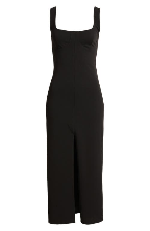 Wayf The Bravado Slit Front Dress In Black