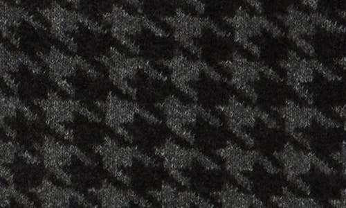 Max Studio Fringe Houndstooth Jacket In Black/char Hndstth