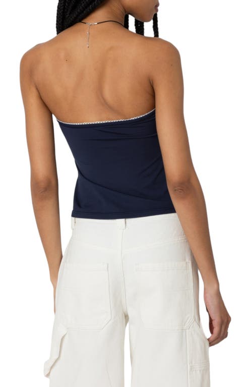 EDIKTED EDIKTED LACE TRIM SPLIT FRONT TUBE TOP