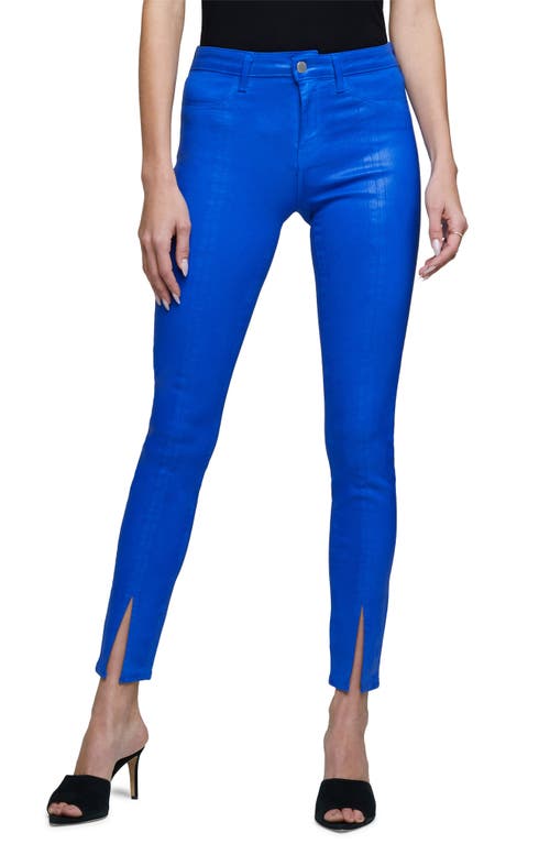 L'AGENCE Lagence Jyothi High Rise Skinny Jeans in Electric Blue Coated