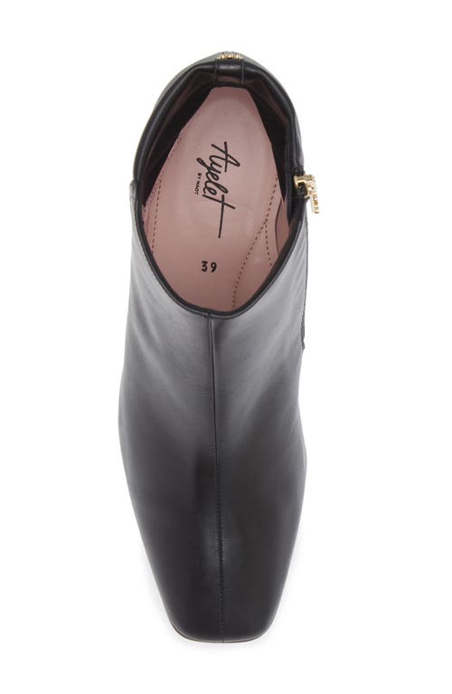 Naot Dolly Square Toe Bootie In Stretch Nappa Leather/black