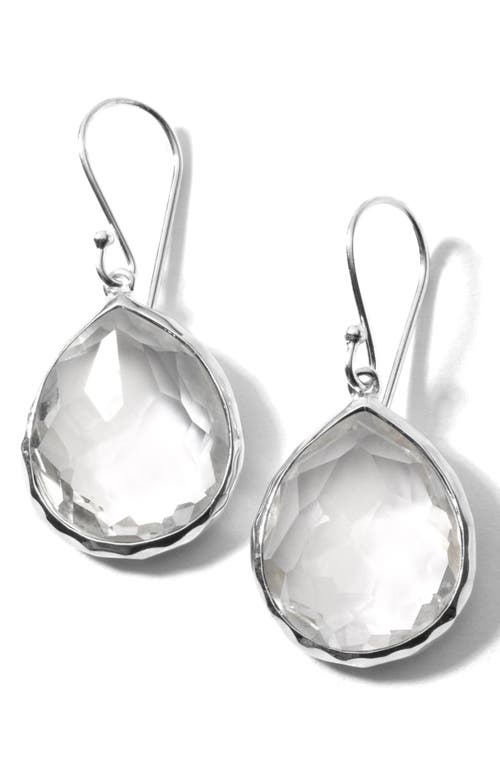 Ippolita Rock Candy® Mini Teardrop Earrings In Silver/clear Quartz
