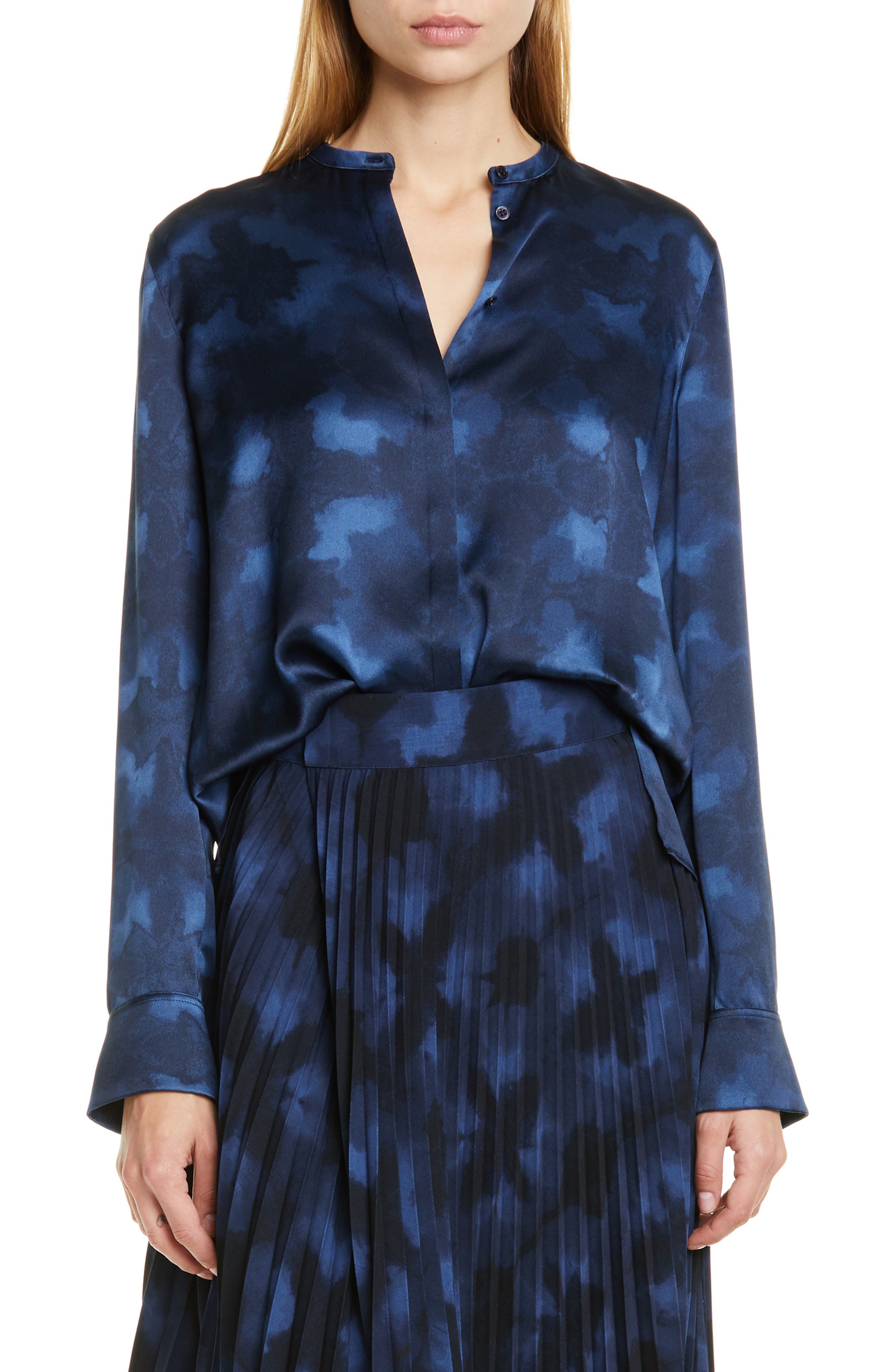 Vince Winter Tie Dye Silk Blouse Nordstrom