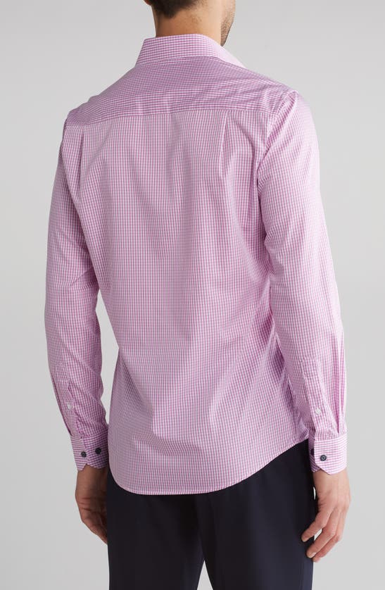 Shop Duchamp Check Tailored Fit Dress Shirt In Lilac