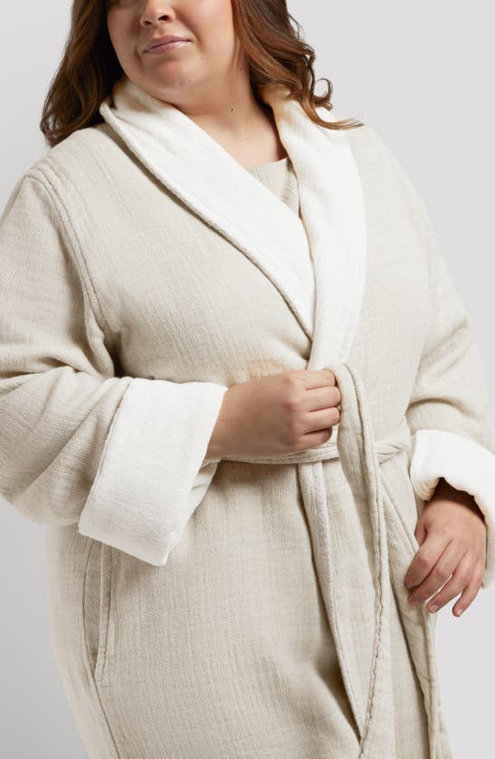 Shop Parachute Cloud Organic Cotton & Linen Robe In Natural With Cream