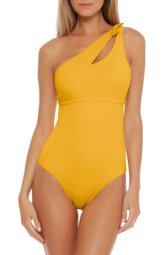 Shop Becca Color Code Asymmetrical One Piece Swimsuit In Sunshine