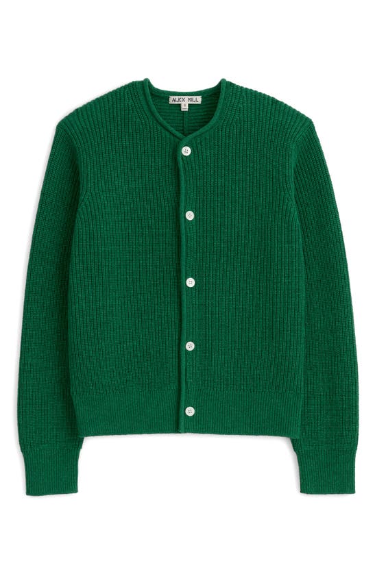 Alex Mill Chunky Cotton Cardigan In Verdant Green