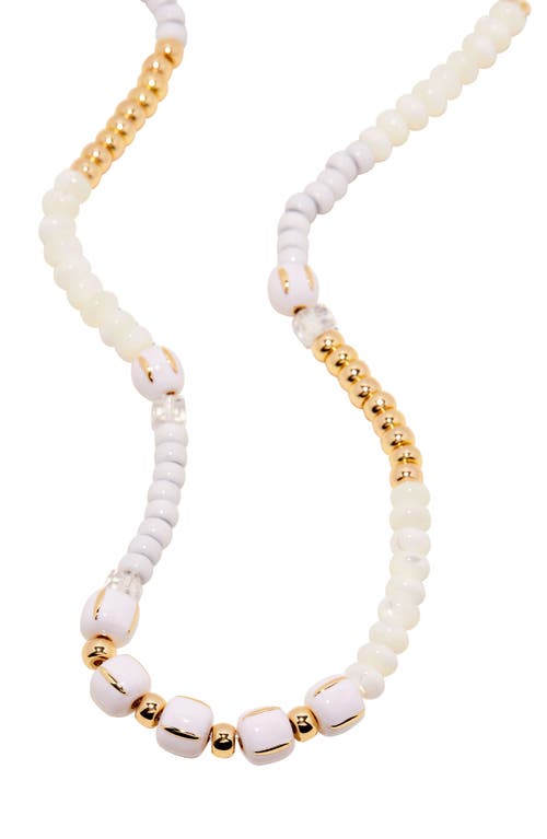 Shop Brook & York Brook And York Paloma Beaded Necklace In Gold/white