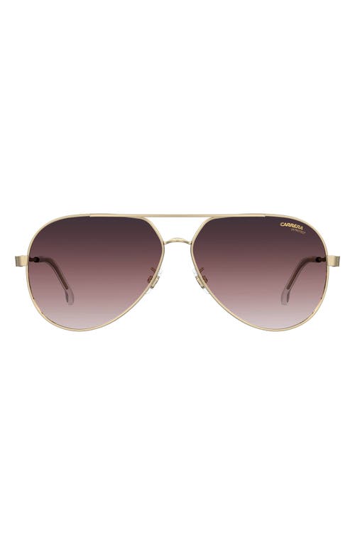 63mm Polarized Oversize Aviator Sunglasses in Gold Burgundy/Gradient Pink