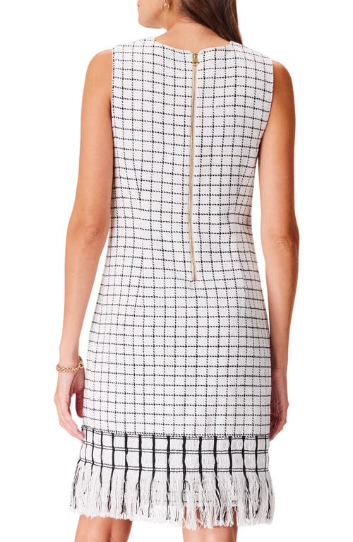 Nic + Zoe Nic+zoe Fringe Hem Shift Dress In Cream Multi